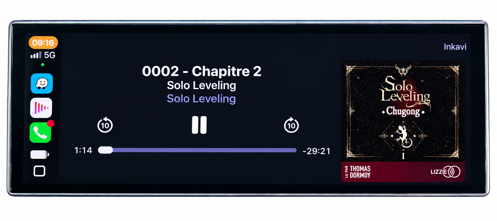 CarPlay avec Inkavi
